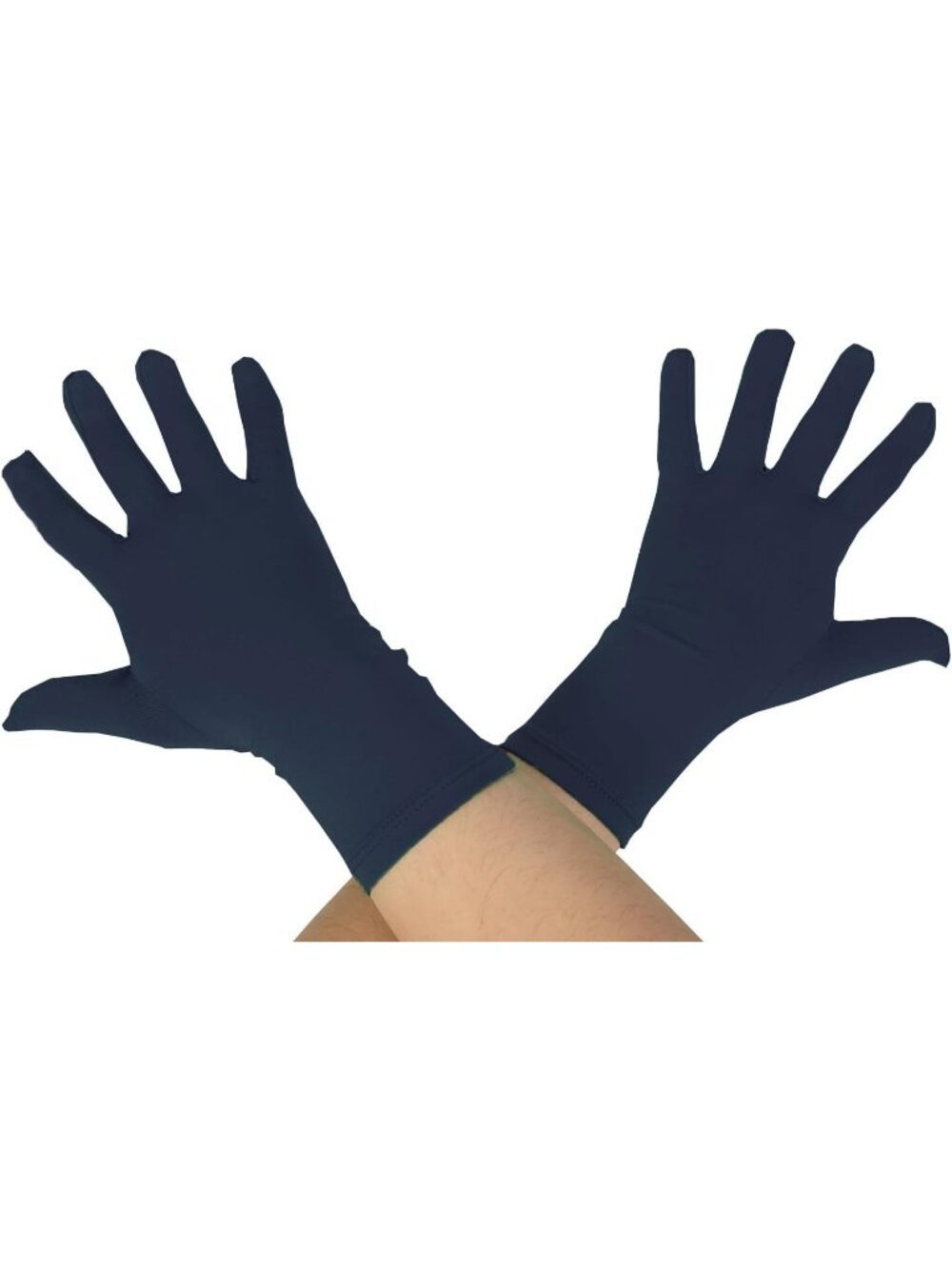 Women's Navy 9.5“ Unisex Short Spandex Length Stretchy Costume Gloves